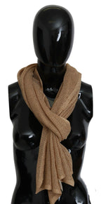GF Ferre Brown Neck Wrap Winter Shawl Foulard Scarf - Maison Luxe