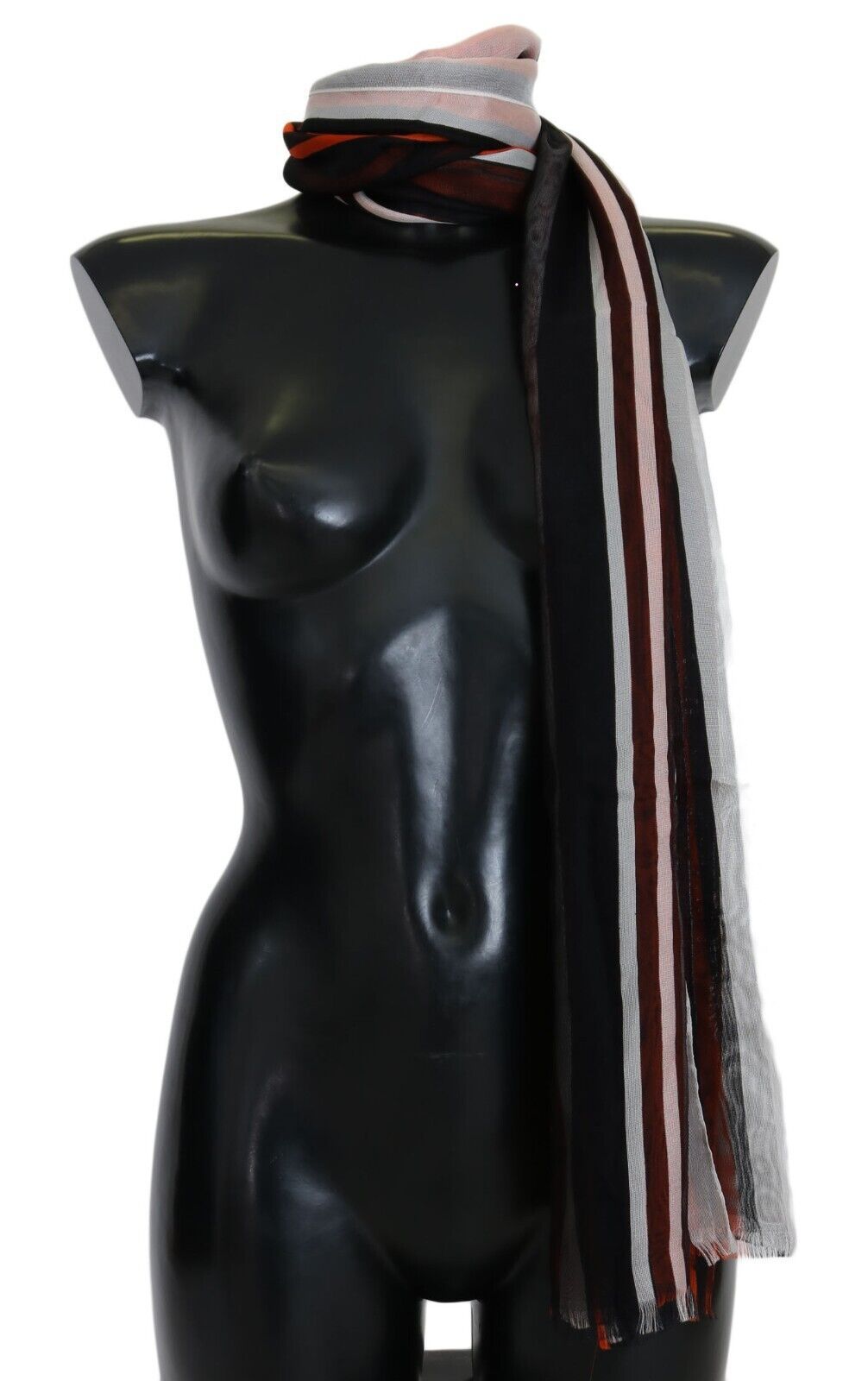 Dolce & Gabbana Multicolor Striped Silk Shawl Fringes Scarf - Maison Luxe
