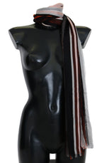 Dolce & Gabbana Multicolor Striped Silk Shawl Fringes Scarf - Maison Luxe