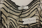 Alice Palmer Black Chainette Knit Striped Assymetrical Dress