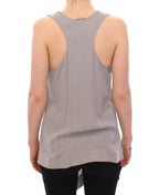 Comeforbreakfast Gray Viscose Tank Top Shirt Blouse