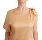 Moschino Beige One Sleeve Knee Length Shift Dress