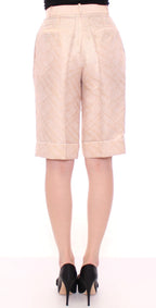 Zeyneptosun Beige Brocade Above Knee Shorts