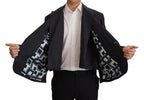 Dolce & Gabbana Blue Linen Formal Mens Blazer Jacket