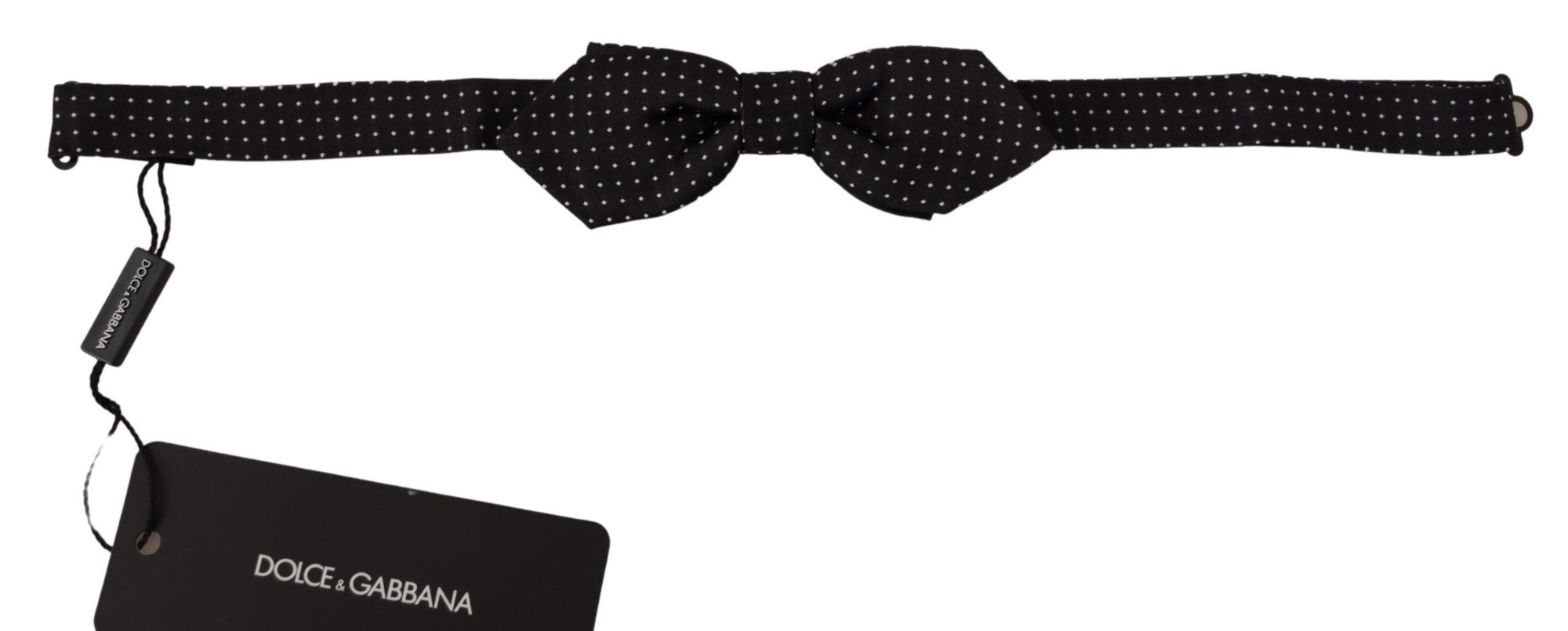 Dolce & Gabbana Black White Polka Dot Adjustable Neck Papillon Bow Tie - Maison Luxe