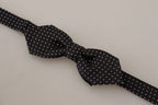Dolce & Gabbana Black White Polka Dot Adjustable Neck Papillon Bow Tie - Maison Luxe