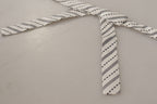 Dolce & Gabbana White Black Polka Dot 100% Silk Neck Papillon Bow Tie - Maison Luxe