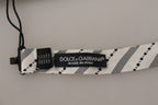 Dolce & Gabbana White Black Polka Dot 100% Silk Neck Papillon Bow Tie - Maison Luxe