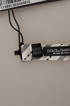 Dolce & Gabbana White Black Polka Dot 100% Silk Neck Papillon Bow Tie - Maison Luxe