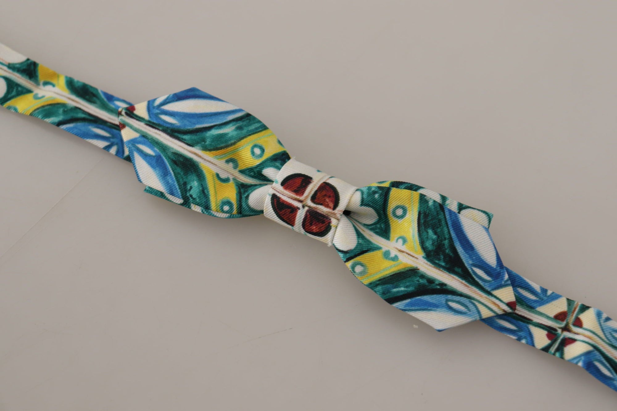 Dolce & Gabbana Multicolor Majolica Print Adjustable Papillon Bow Tie - Maison Luxe