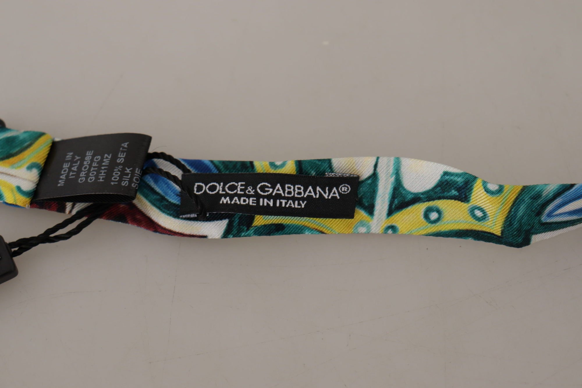 Dolce & Gabbana Multicolor Majolica Print Adjustable Papillon Bow Tie - Maison Luxe