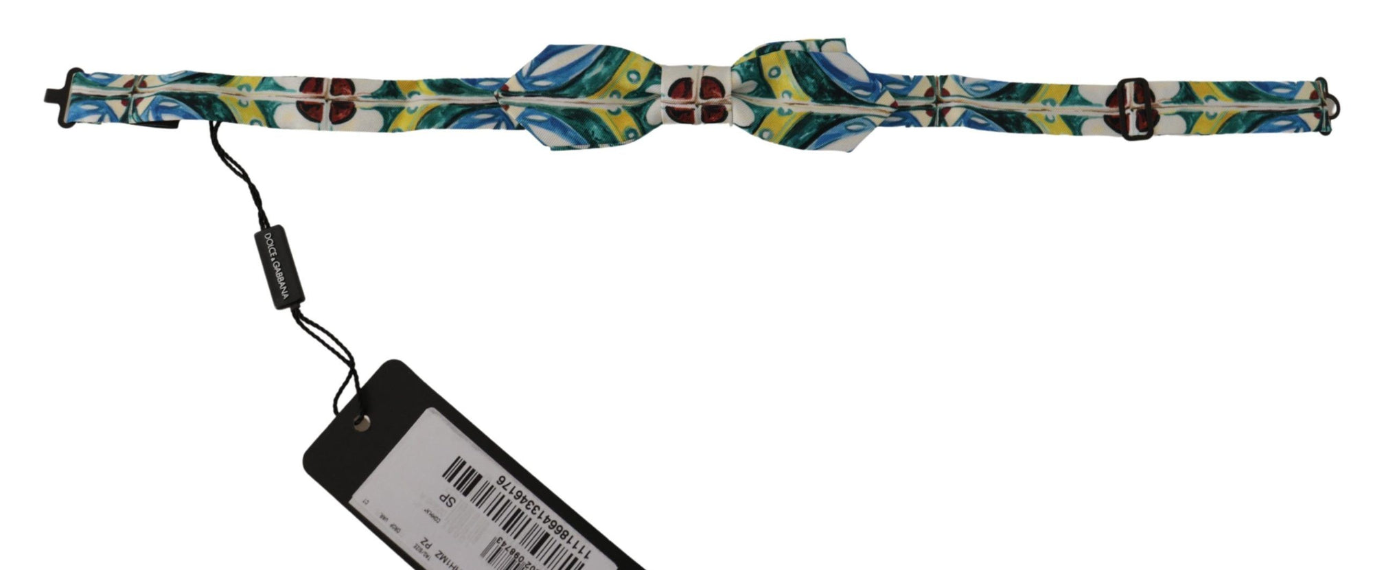 Dolce & Gabbana Multicolor Majolica Print Adjustable Papillon Bow Tie - Maison Luxe