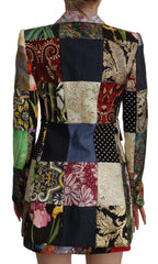 Dolce & Gabbana Multicolor Double-Breasted Patchwork Jacquard Blazer Jacket