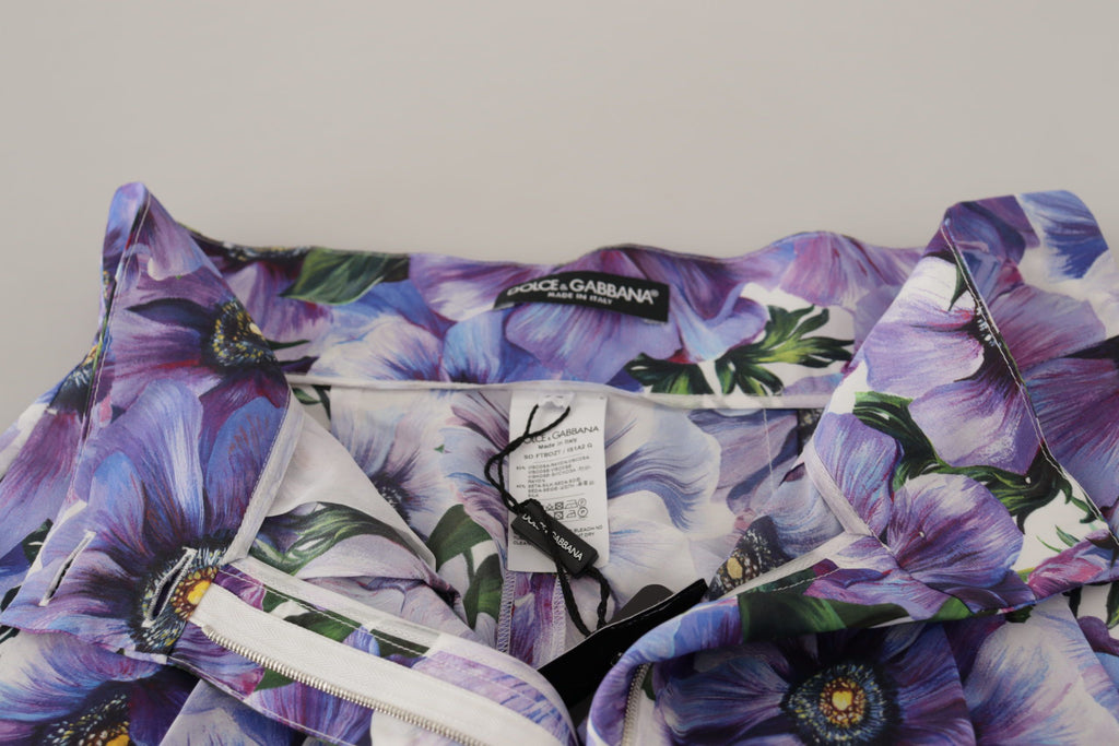 Dolce & Gabbana Purple Anemone High Waist Hot Pants Shorts