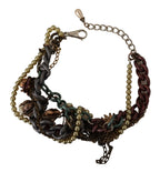 Dolce & Gabbana Gold Brass Sicily Floral Crystal Statement Necklace