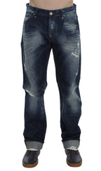 Acht Blue Wash Cotton Denim Regular Fit Jeans