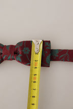 Dolce & Gabbana Maroon Pattern Adjustable Neck Papillon Bow Tie - Maison Luxe