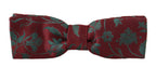 Dolce & Gabbana Maroon Pattern Adjustable Neck Papillon Bow Tie - Maison Luxe