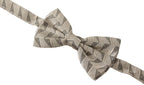 Dolce & Gabbana Gray 100% Silk Adjustable Neck Papillon Bow Tie - Maison Luxe