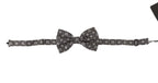 Dolce & Gabbana Black white 100% Silk Adjustable Neck Papillon Tie - Maison Luxe