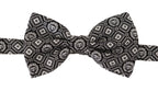 Dolce & Gabbana Black white 100% Silk Adjustable Neck Papillon Tie - Maison Luxe
