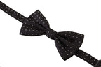 Dolce & Gabbana Black White Polka Dot 100% Silk Neck Papillon Tie - Maison Luxe