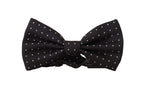 Dolce & Gabbana Black White Polka Dot 100% Silk Neck Papillon Tie - Maison Luxe