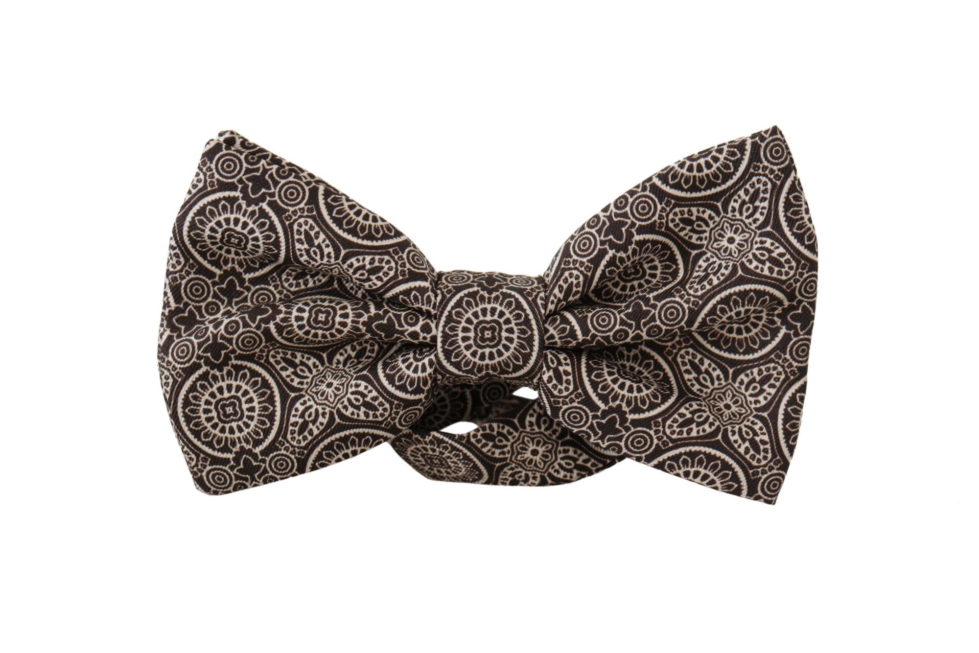 Dolce & Gabbana Black white 100% Silk Adjustable Neck Papillon Tie - Maison Luxe