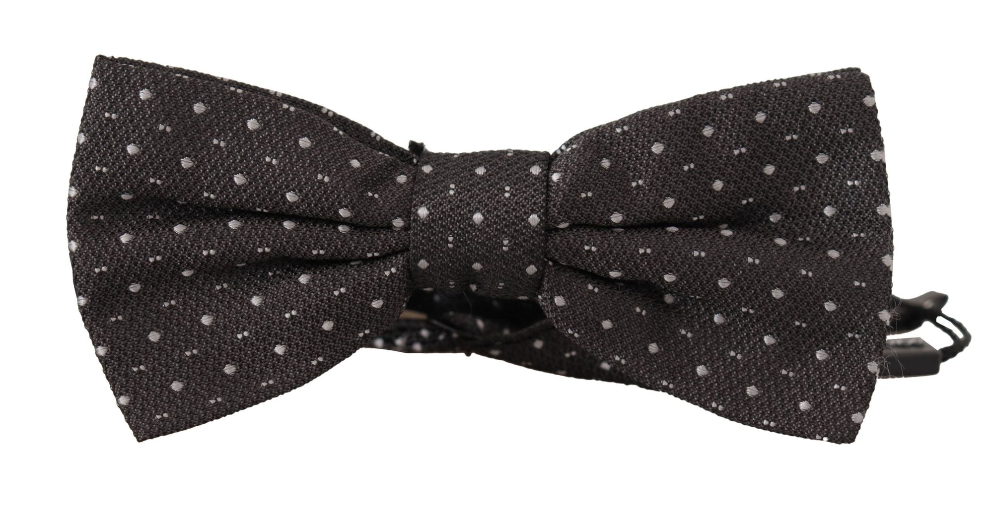Dolce & Gabbana Gray Polka Dot 100% Silk Neck Papillon Tie - Maison Luxe