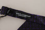 Dolce & Gabbana Blue Geometric Silk Adjustable Neck Papillon Tie - Maison Luxe