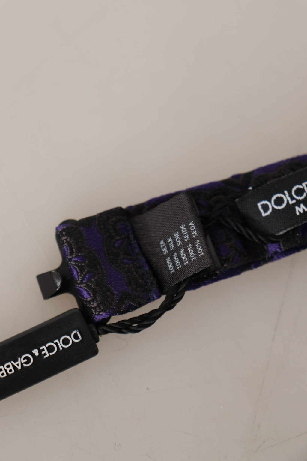 Dolce & Gabbana Blue Geometric Silk Adjustable Neck Papillon Tie - Maison Luxe