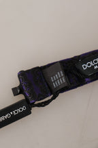 Dolce & Gabbana Blue Geometric Silk Adjustable Neck Papillon Tie - Maison Luxe