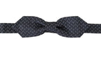 Dolce & Gabbana Blue Gray Polka Dot 100% Silk Neck Papillon Tie - Maison Luxe