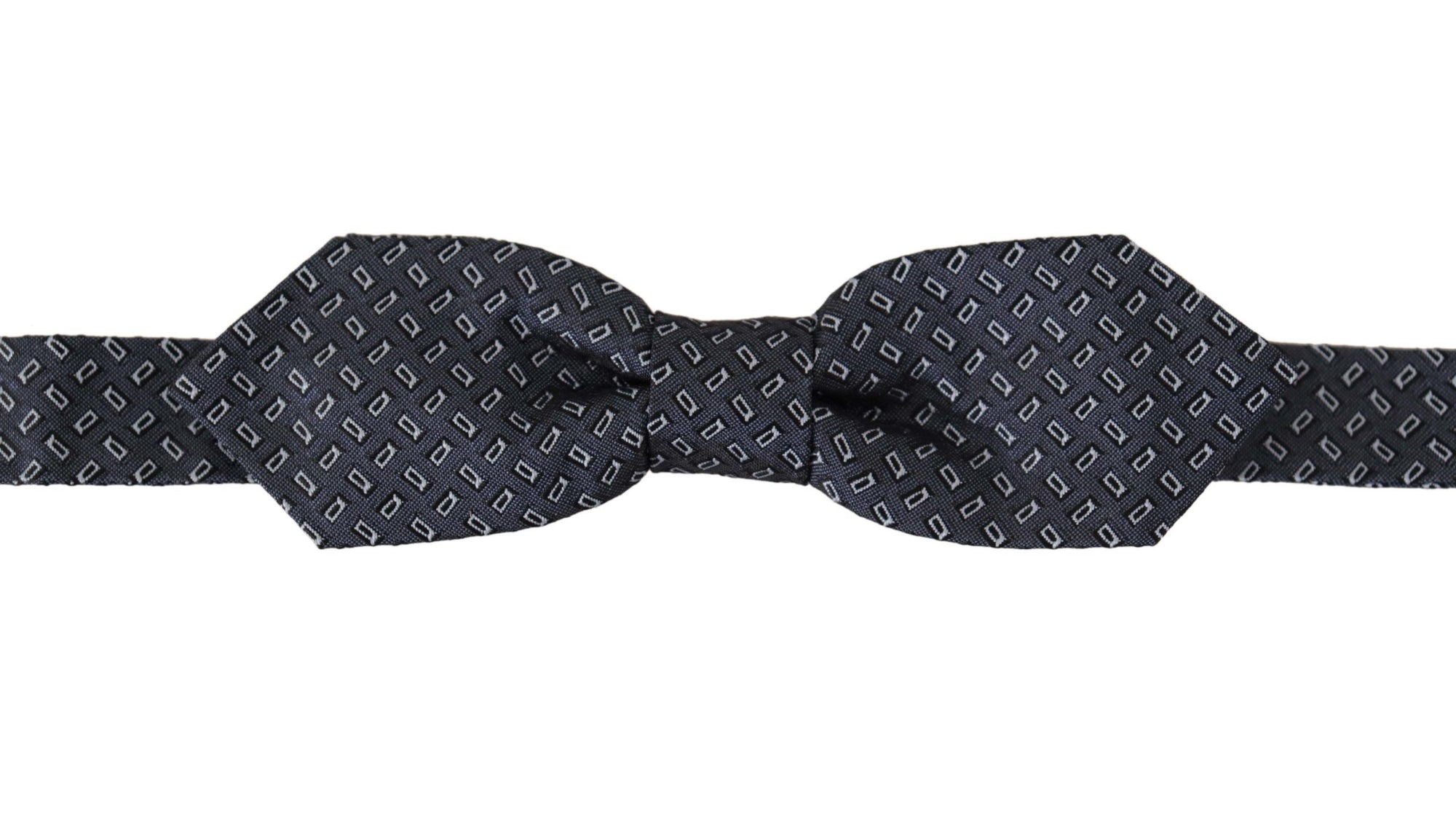 Dolce & Gabbana Blue Gray Polka Dot 100% Silk Neck Papillon Tie - Maison Luxe