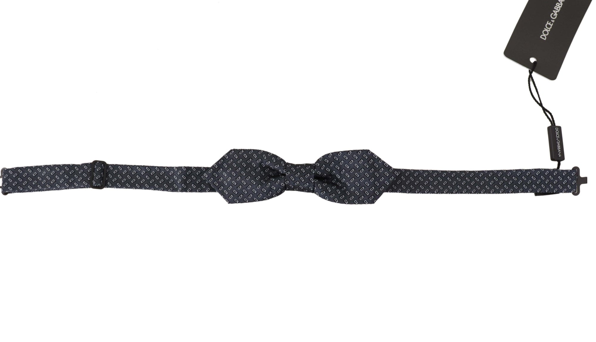 Dolce & Gabbana Blue Gray Polka Dot 100% Silk Neck Papillon Tie - Maison Luxe