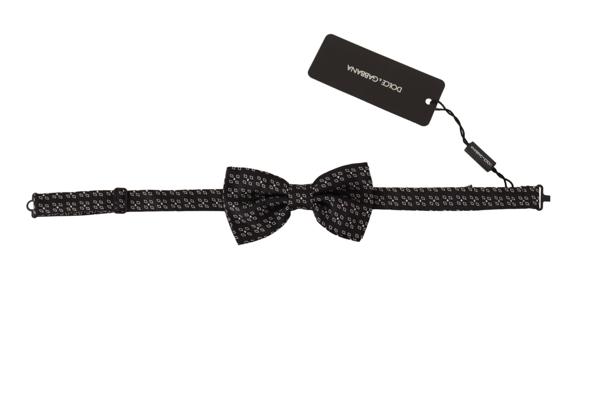 Dolce & Gabbana Black White Polka Dot 100% Silk Neck Papillon Tie - Maison Luxe