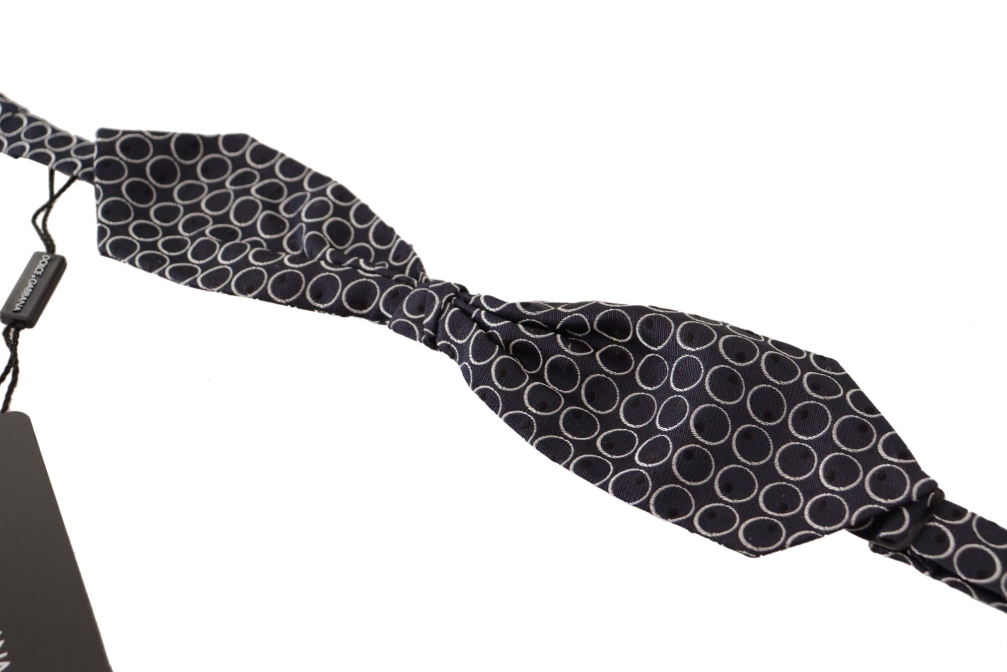 Dolce & Gabbana Black White Round 100% Silk Neck Papillon  Tie - Maison Luxe
