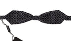 Dolce & Gabbana Black White Round 100% Silk Neck Papillon  Tie - Maison Luxe