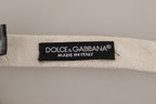 Dolce & Gabbana White 100% Silk Slim Adjustable Neck Papillon Tie - Maison Luxe