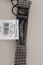 Dolce & Gabbana Black White Flower Pattern Silk Neck Papillon Tie - Maison Luxe