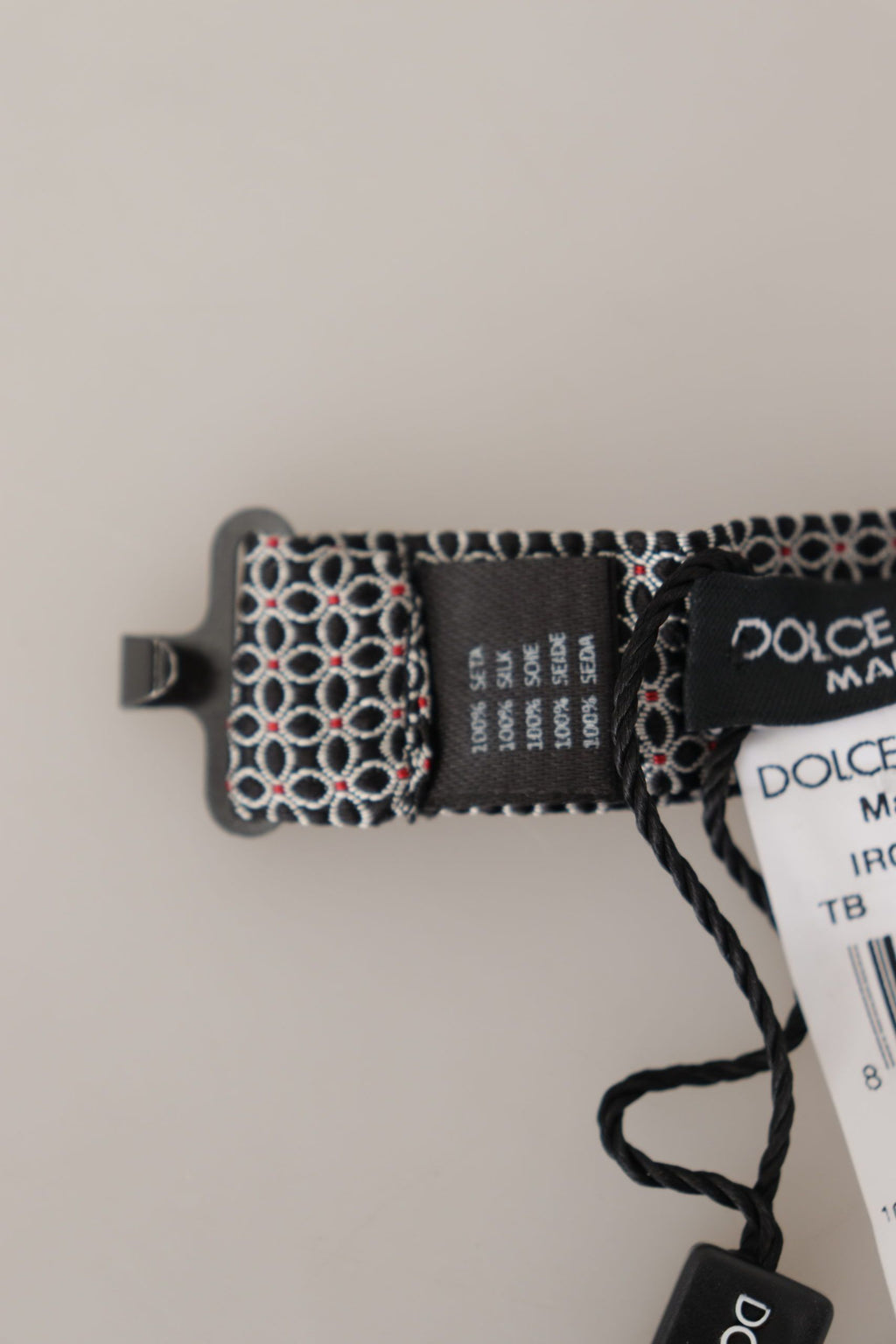 Dolce & Gabbana Black White Flower Pattern Silk Neck Papillon Tie - Maison Luxe