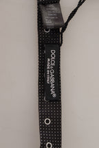 Dolce & Gabbana Black White Polka Dot 100% Silk Neck Papillon Tie - Maison Luxe