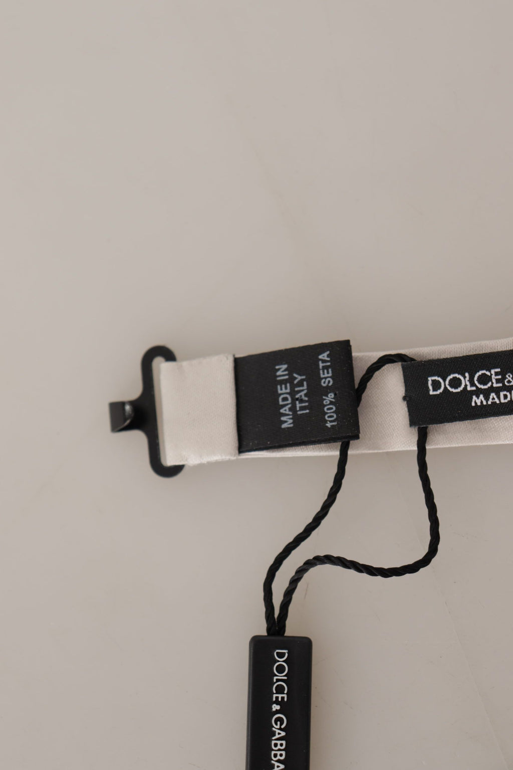 Dolce & Gabbana Gray 100% Silk Adjustable Neck Papillon Tie - Maison Luxe