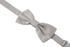 Dolce & Gabbana Gray 100% Silk Adjustable Neck Papillon Tie - Maison Luxe