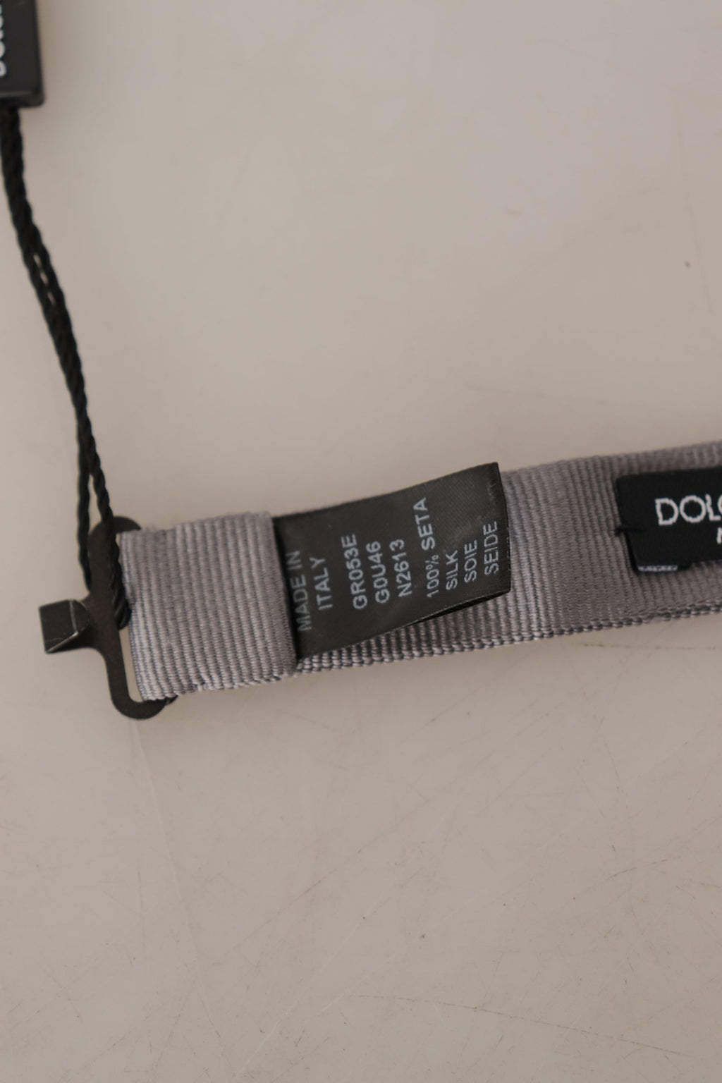 Dolce & Gabbana Gray 100% Silk Adjustable Neck Papillon Tie - Maison Luxe