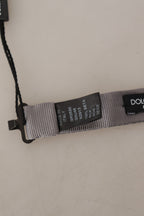 Dolce & Gabbana Gray 100% Silk Adjustable Neck Papillon Tie - Maison Luxe