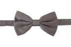 Dolce & Gabbana Gray 100% Silk Adjustable Neck Papillon Tie - Maison Luxe