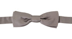 Dolce & Gabbana Silver 100% Silk Slim Adjustable Neck Papillon Tie - Maison Luxe