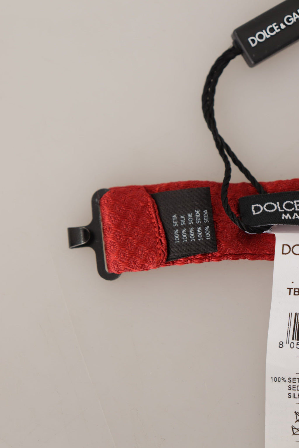 Dolce & Gabbana Red 100% Silk Adjustable Neck Papillon Tie - Maison Luxe