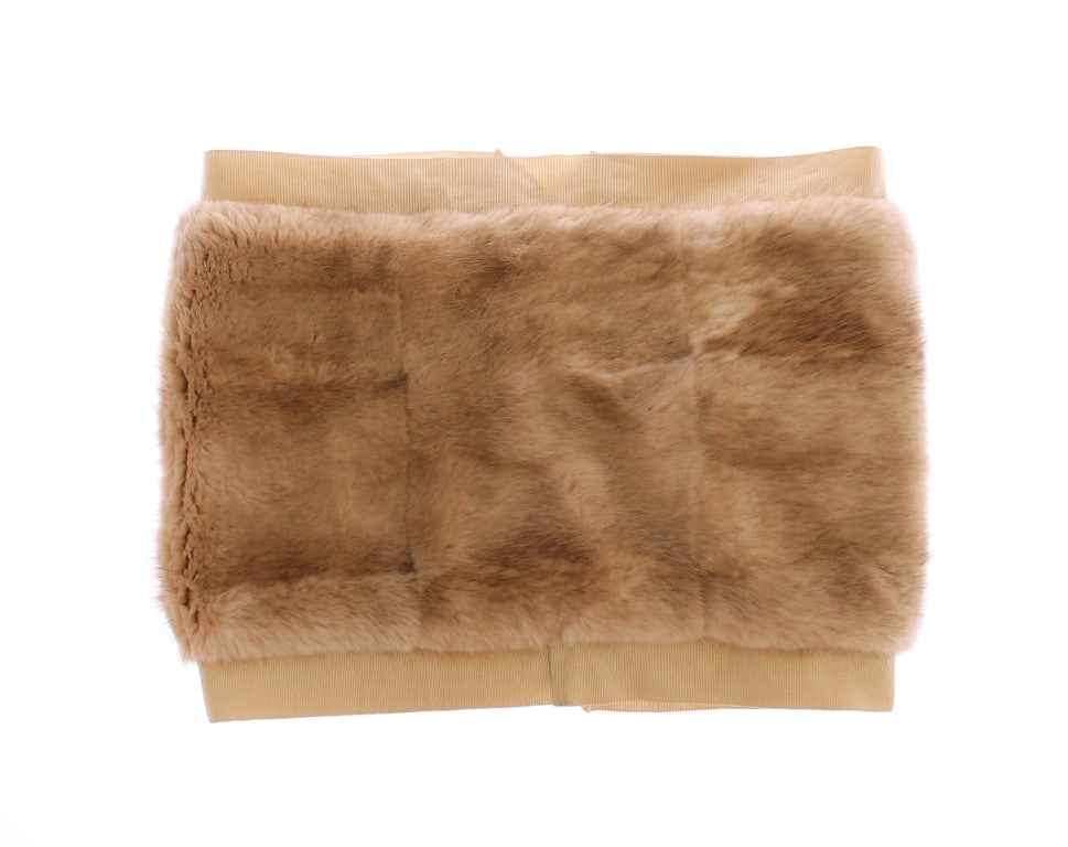 Dolce & Gabbana Beige MINK Fur Scarf Foulard Neck Wrap